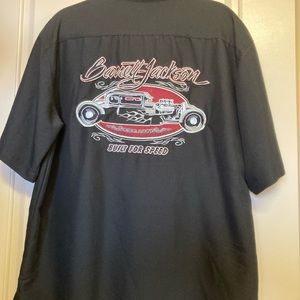 Barrett Jackson Mens Button-Down Shirt Hot Cars Designer TOP Size Large